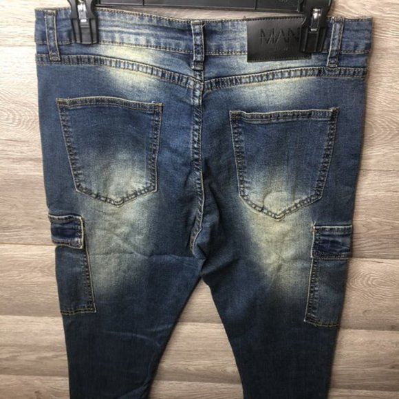 Boohoo Man Size 34R Super Skinny Cuff Pocket Jeans - Picture 10 of 11